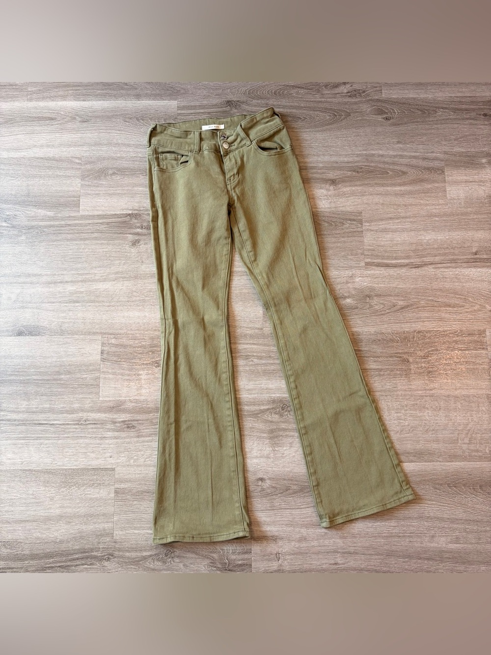 PacSun olive green low rise boot cut denim jeans